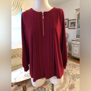 Roz & Ali NWT red long sleeve blouse size L